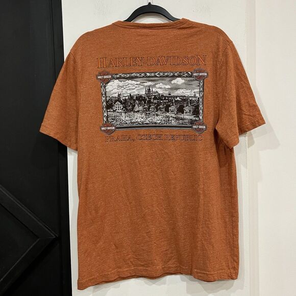 Harley Davidson Orange Czech Republic T Shirt Tee Size Medium - Picture 3 of 4